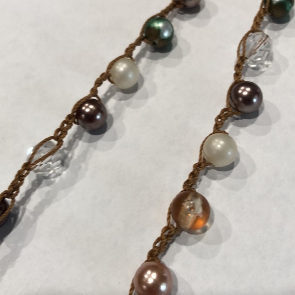 Vintage style, imitation pearl and jewel necklace - Picture 3 of 4